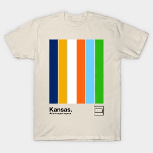 Kansas // Original Minimalist Artwork Poster Design T-Shirt